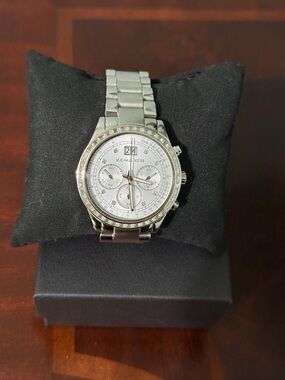 Michael Kors Silver-Tone Chronograph Bracelet Watch for women